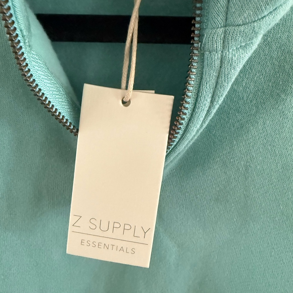 Z Supply Teal Quarter-Zip Pullover - Picture 3 of 4
